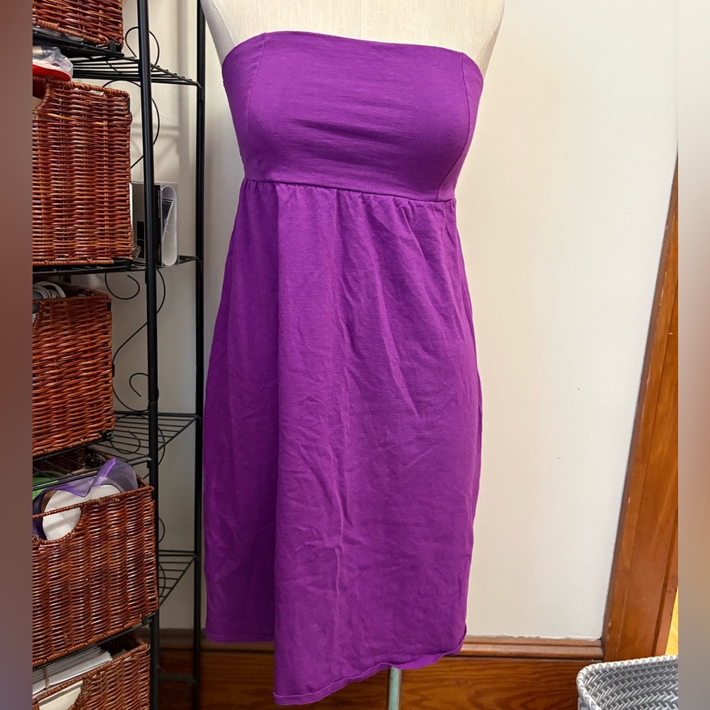 Old navy purple bathing suit coverup strapless dress M